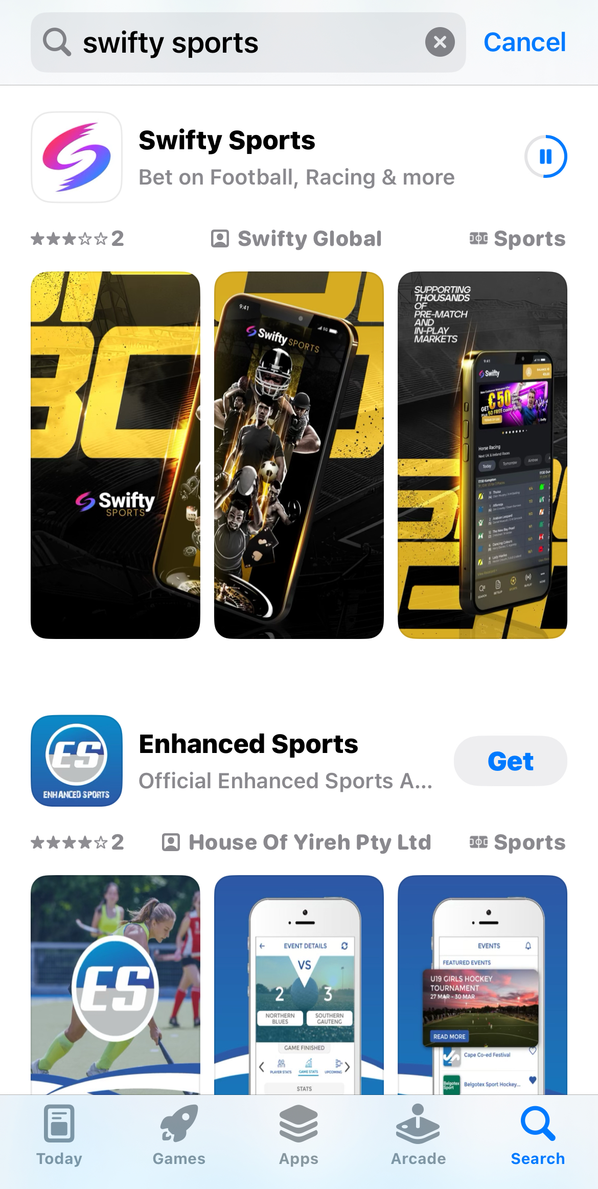 Swifty Sports App Store