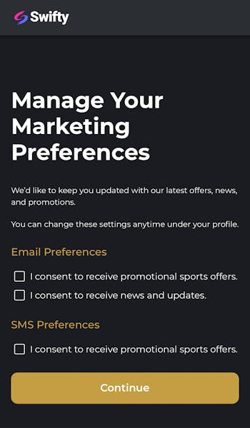 Swifty Sports Marketing Preferences