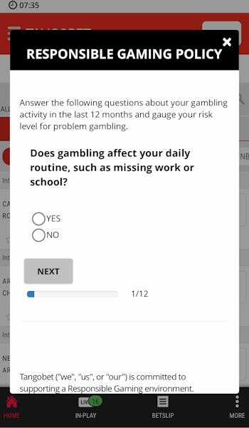 Tangobet responsible gambling