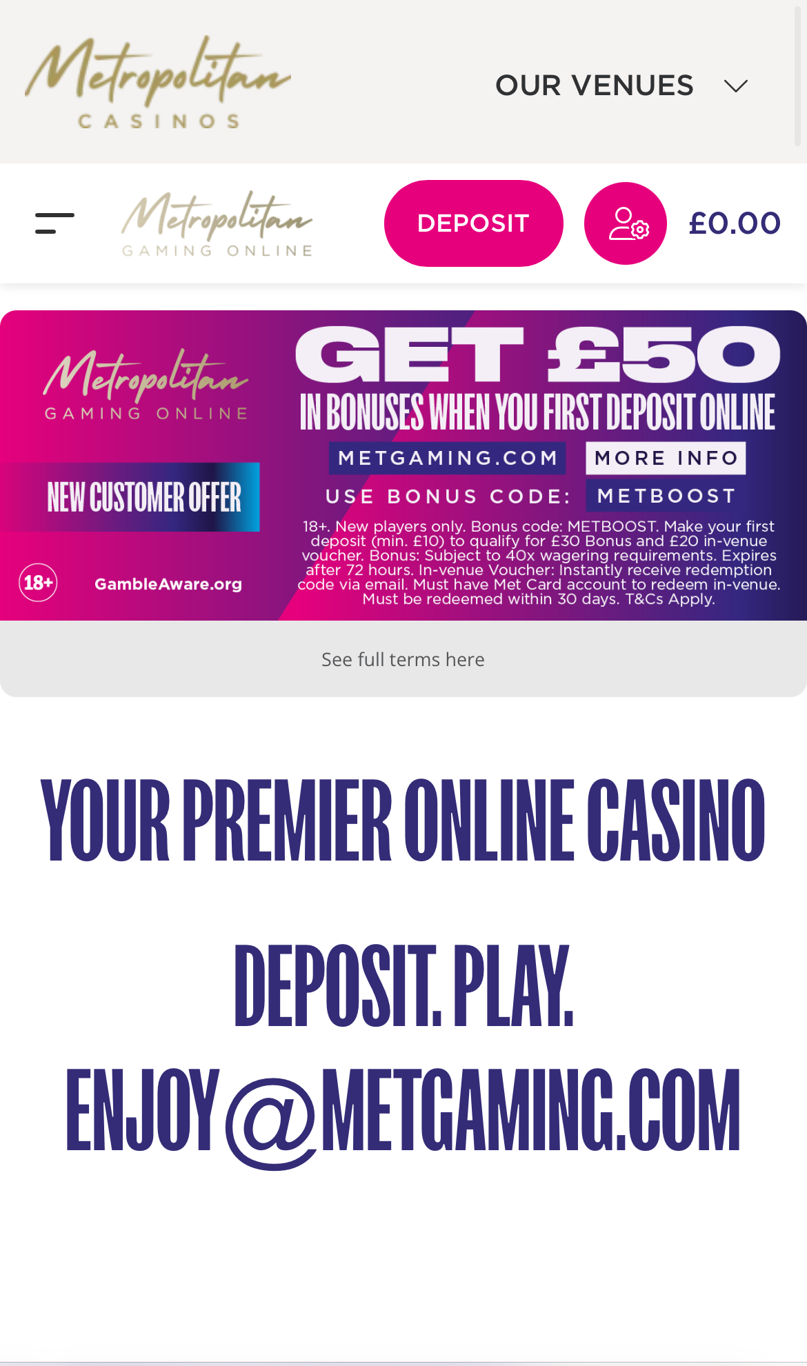MetGaming Deposit 1