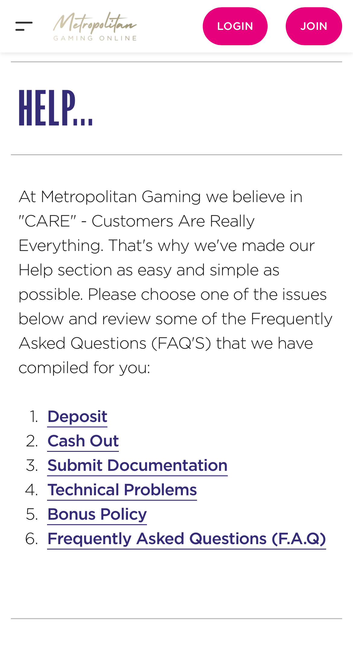 MetGaming Customer Service