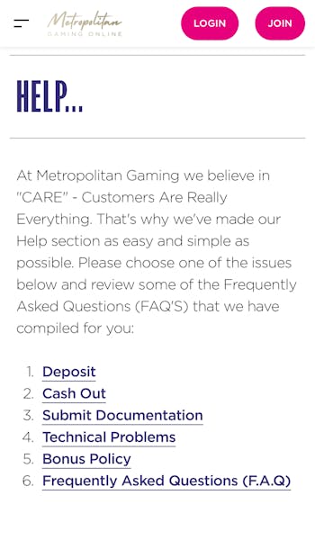 MetGaming Customer Service