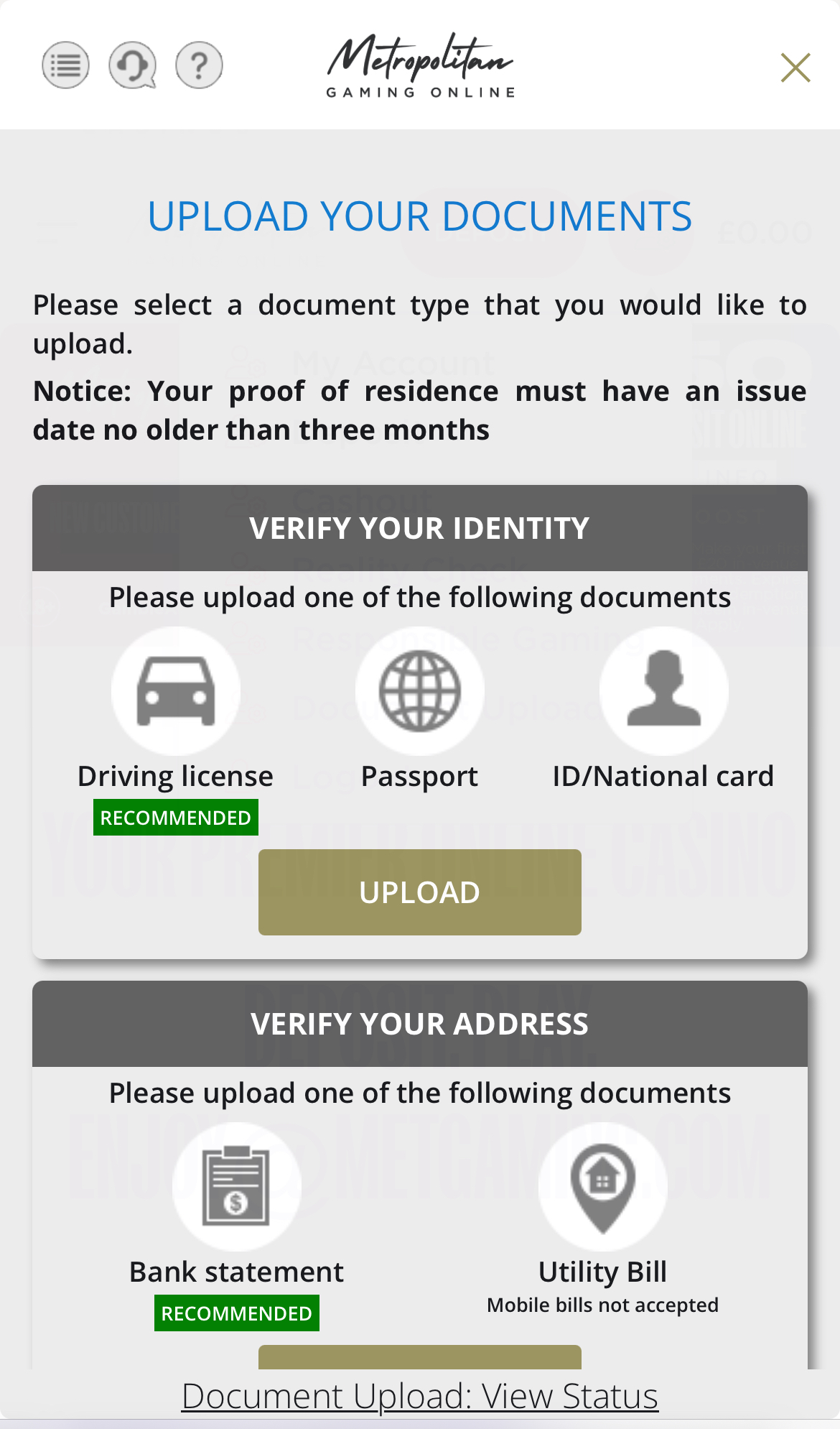MetGaming Verification 1