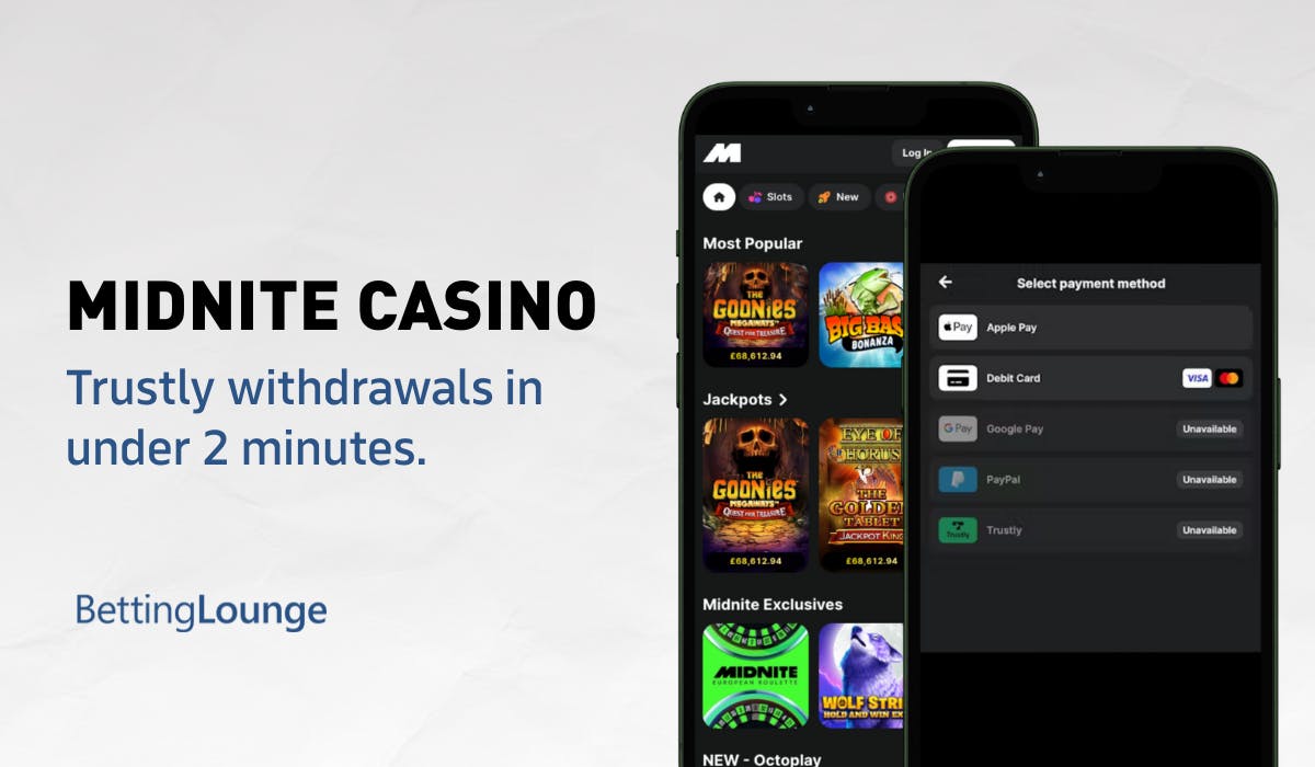 Trustly withdrawals in under 2 minutes at Midnite Casino