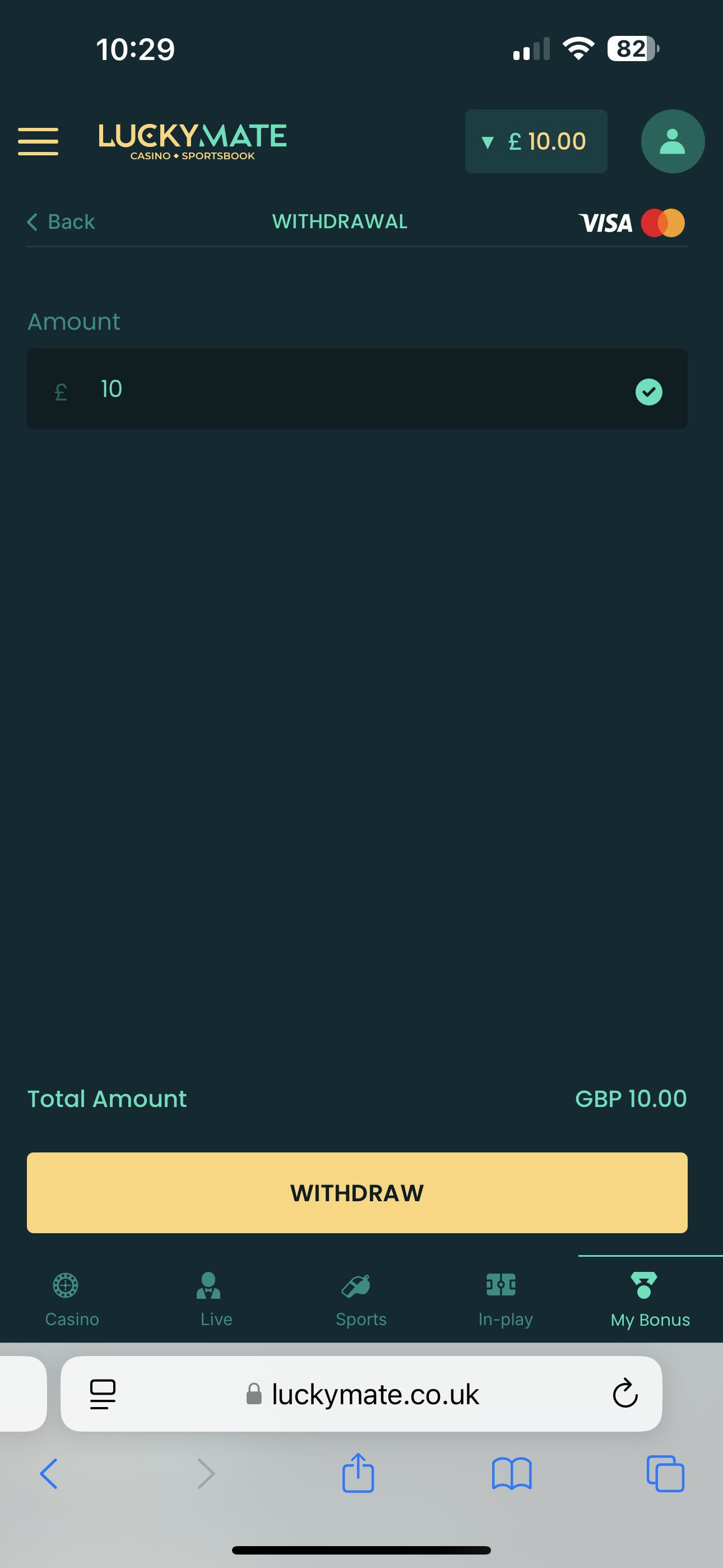 Luckymate Withdrawal 2