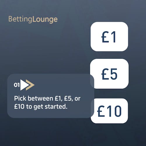 Step 1: Pick between £1 to £10 to get started.
