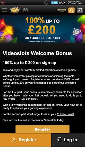 Videoslots Register