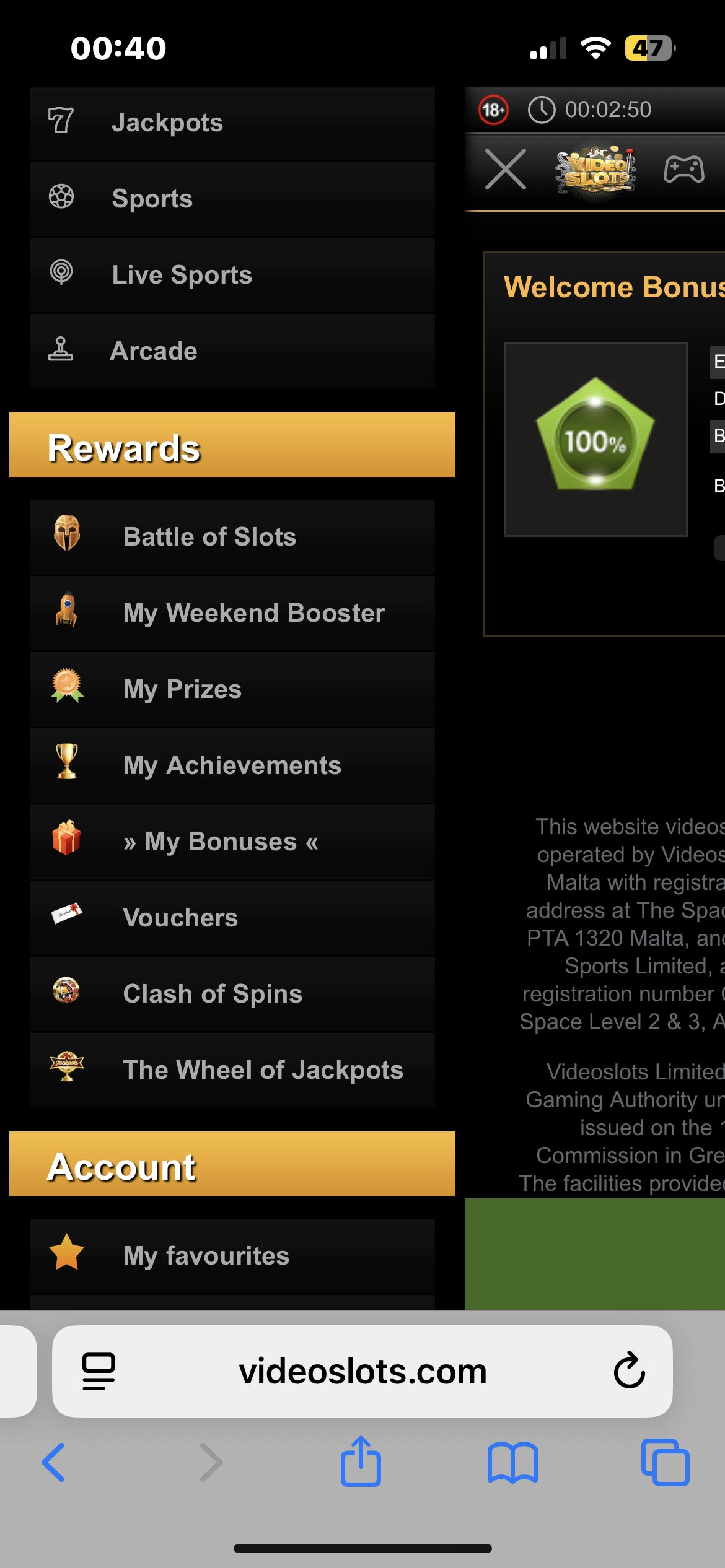 Top Videoslots Bonus Offers