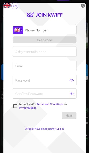 Kwiff Promo Sign-Up 2