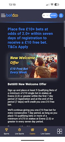 Bet600 Promotions