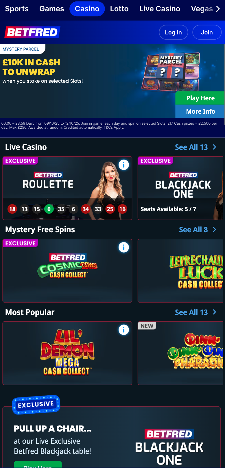 Betfred Slots Offer