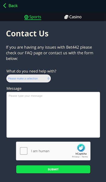 Bet442 customer support