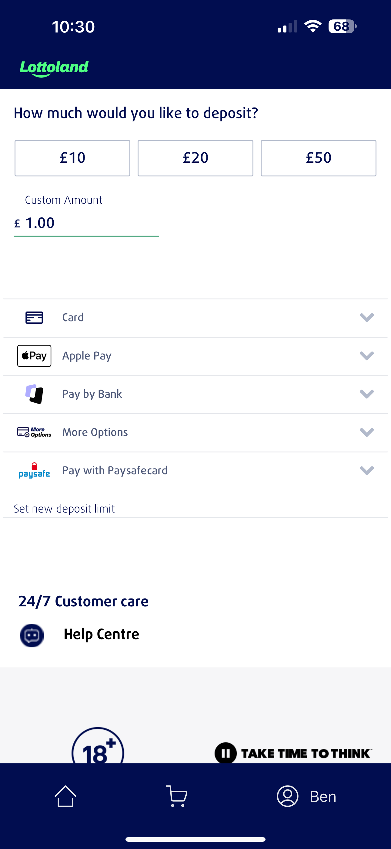 Lottoland New Deposit 1