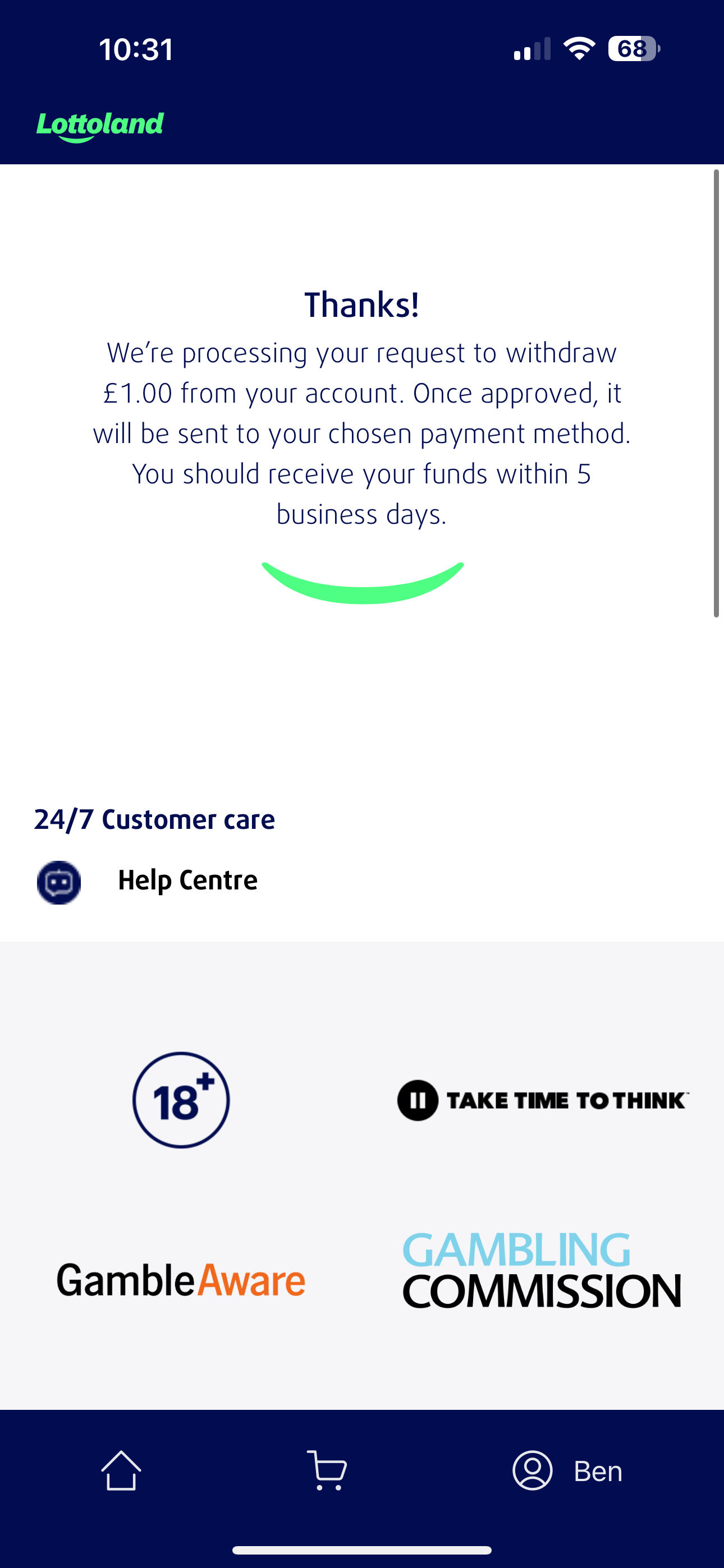 Lottoland New Withdraw 2