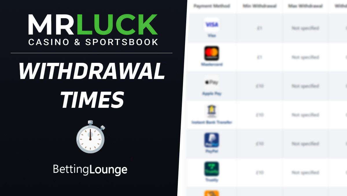 Mr Luck withdrawal times