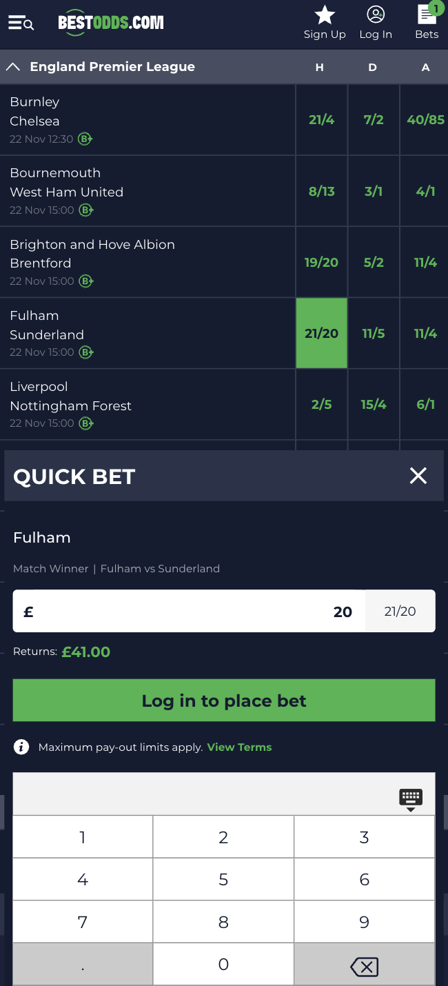 BestOdds Qualifying Bet