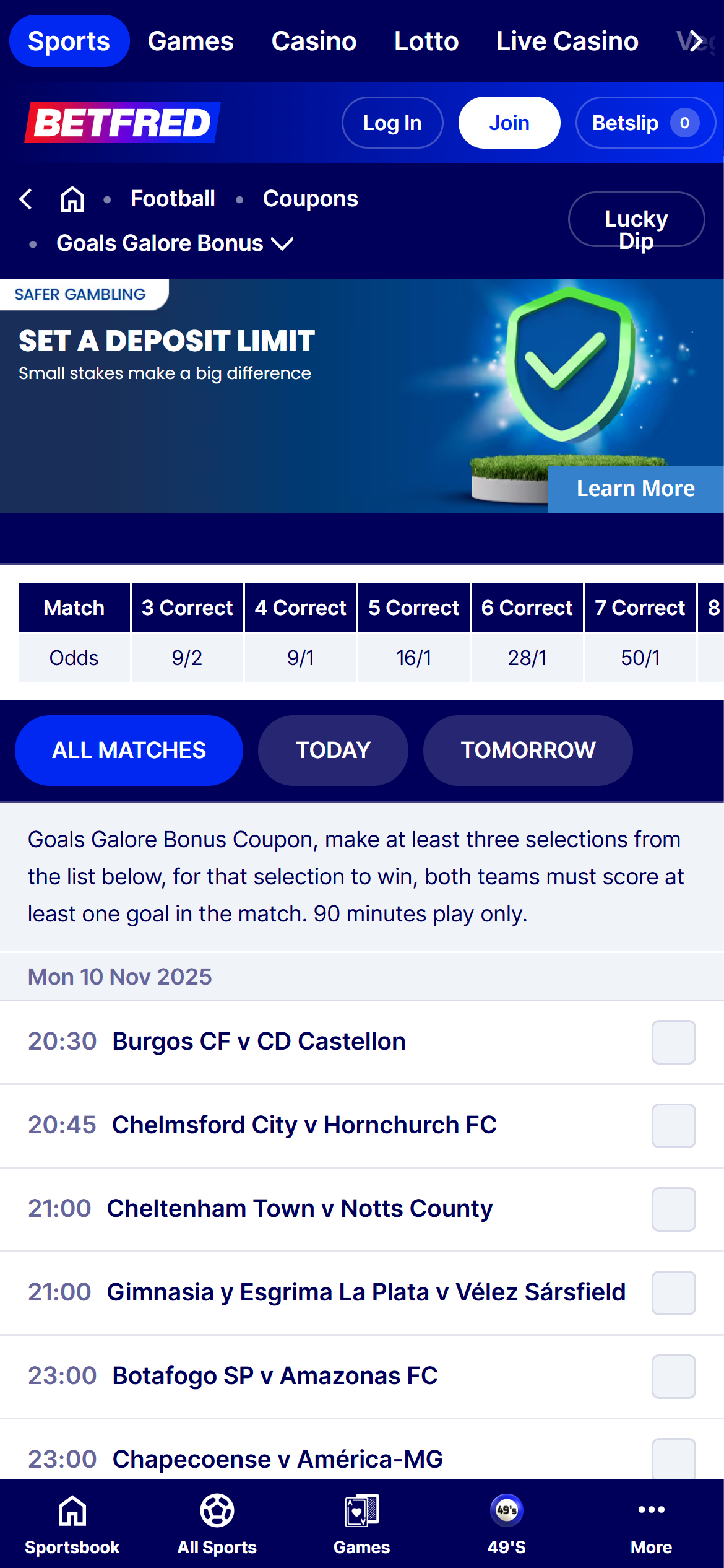 Betfred goals galore 