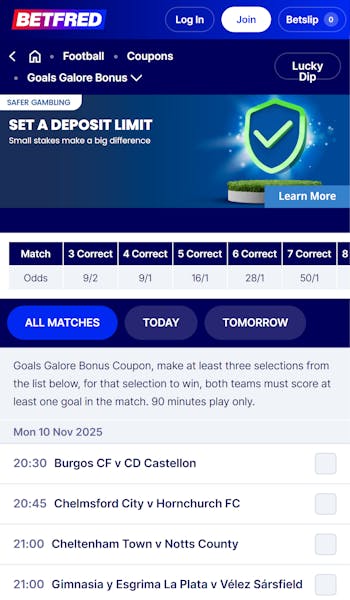 Betfred goals galore