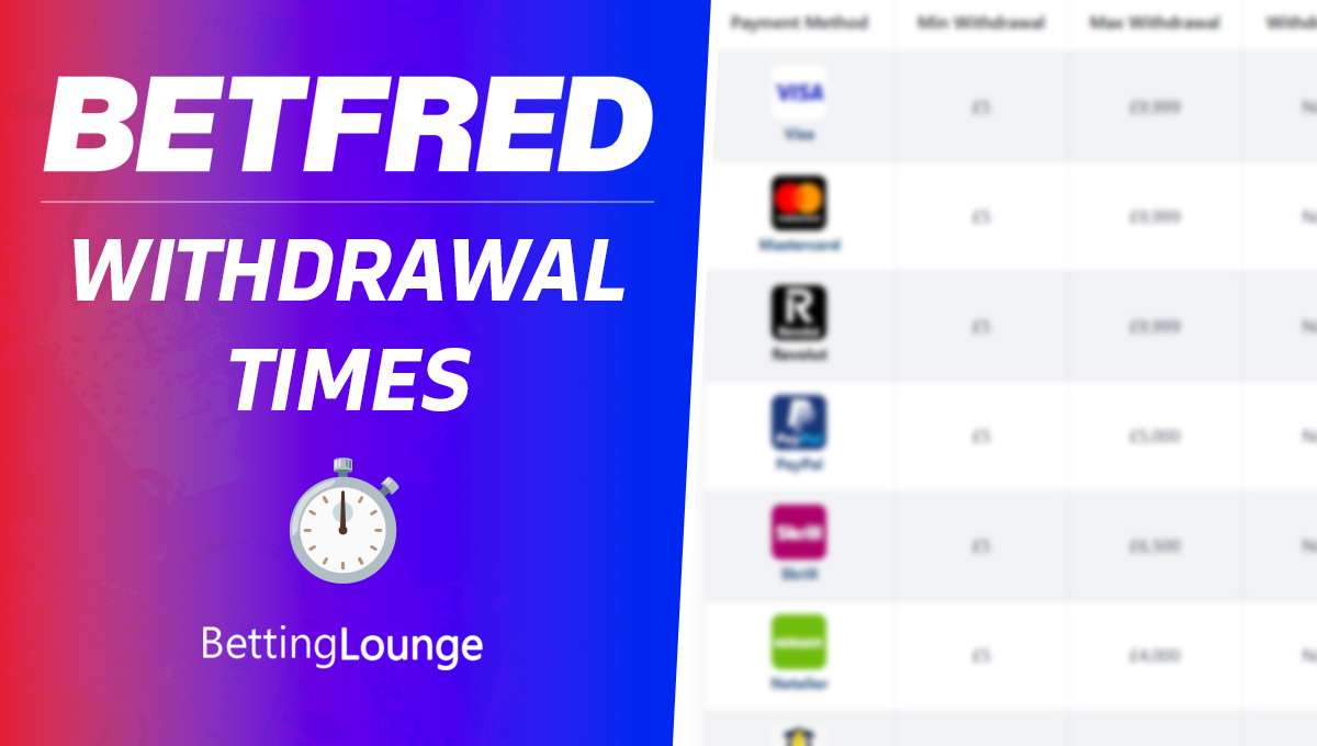 Betfred withdrawal times