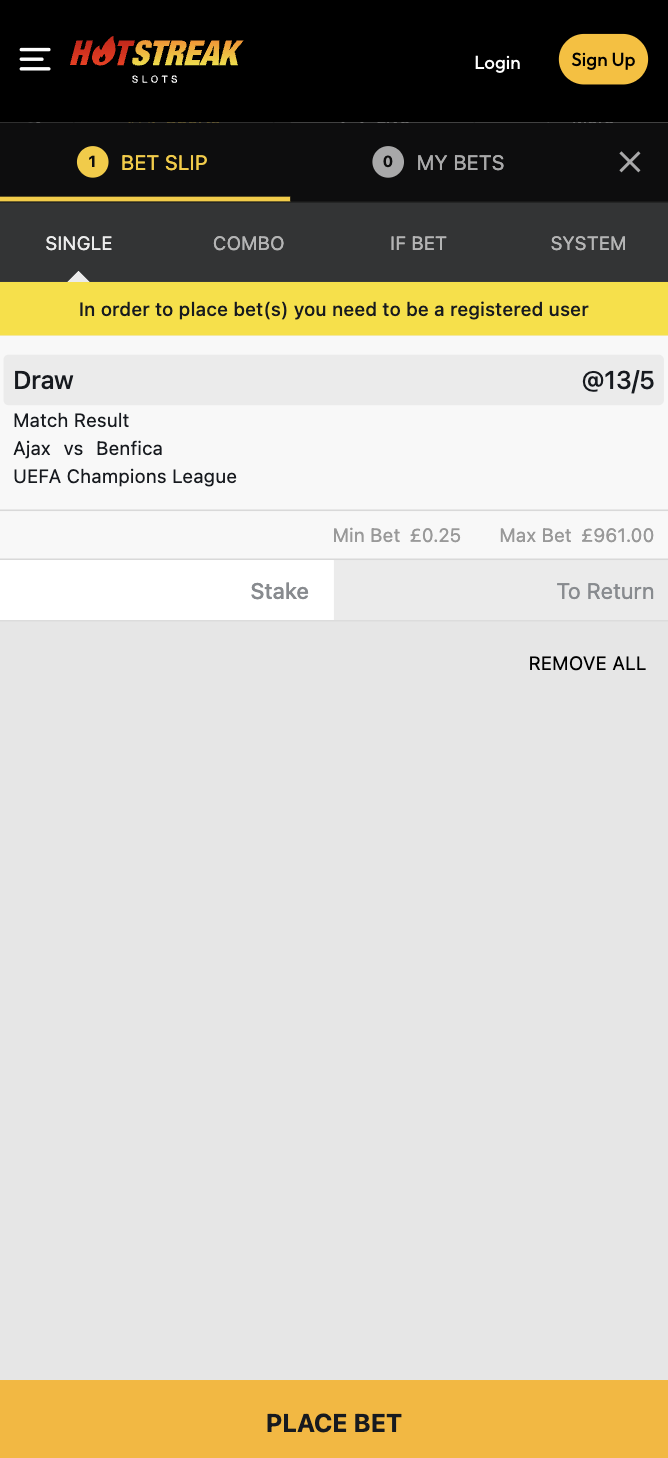 Hotstreak Casino Promo Bet