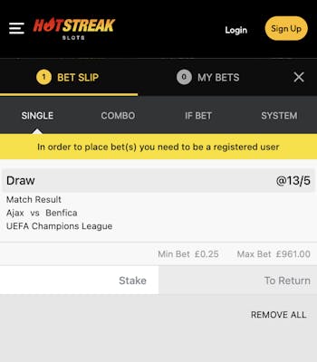 Hotstreak Casino Promo Bet