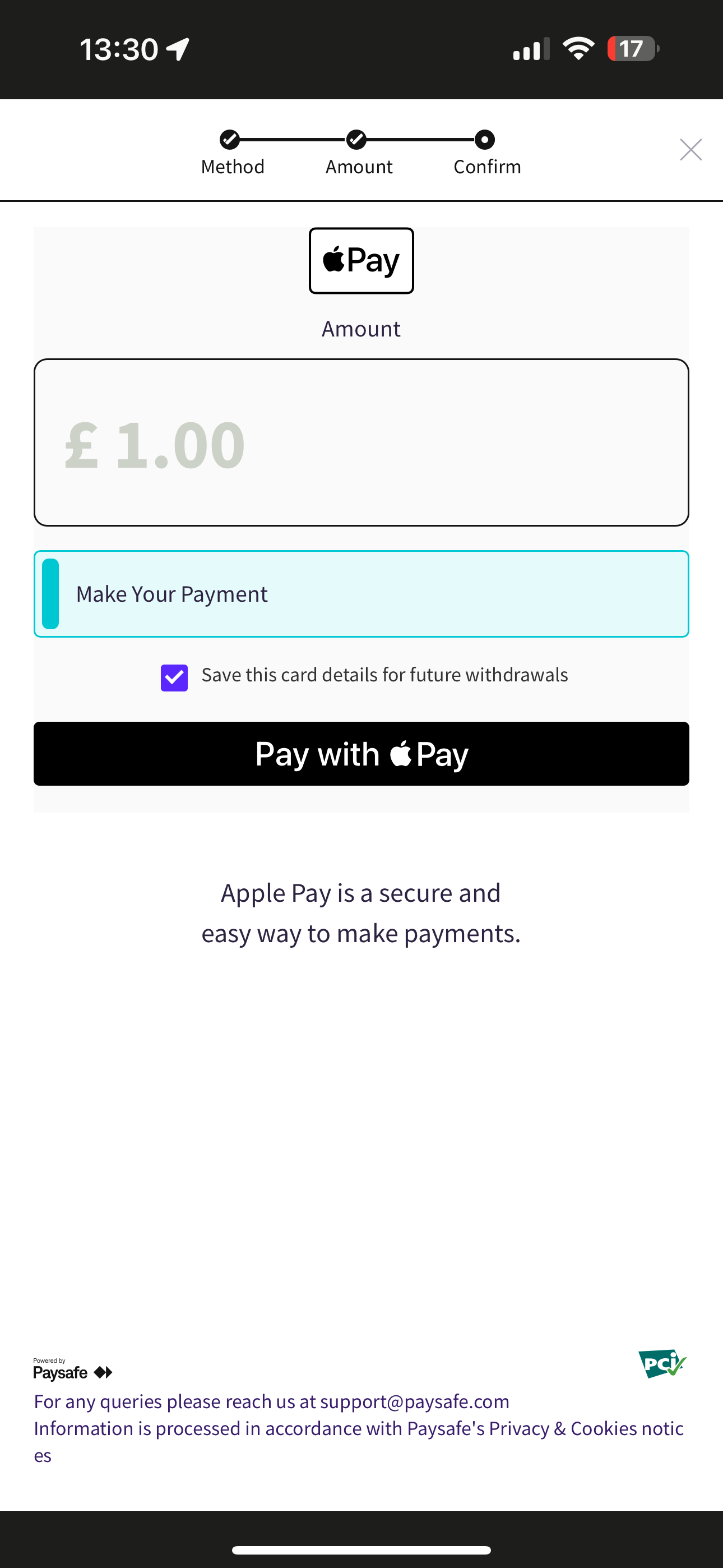 AK Bets Apple Pay deposit