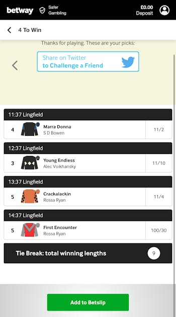 Betway 4 to win submit predictions