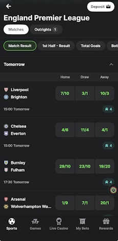 midnite - sports fixture list