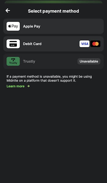 midnite payment options