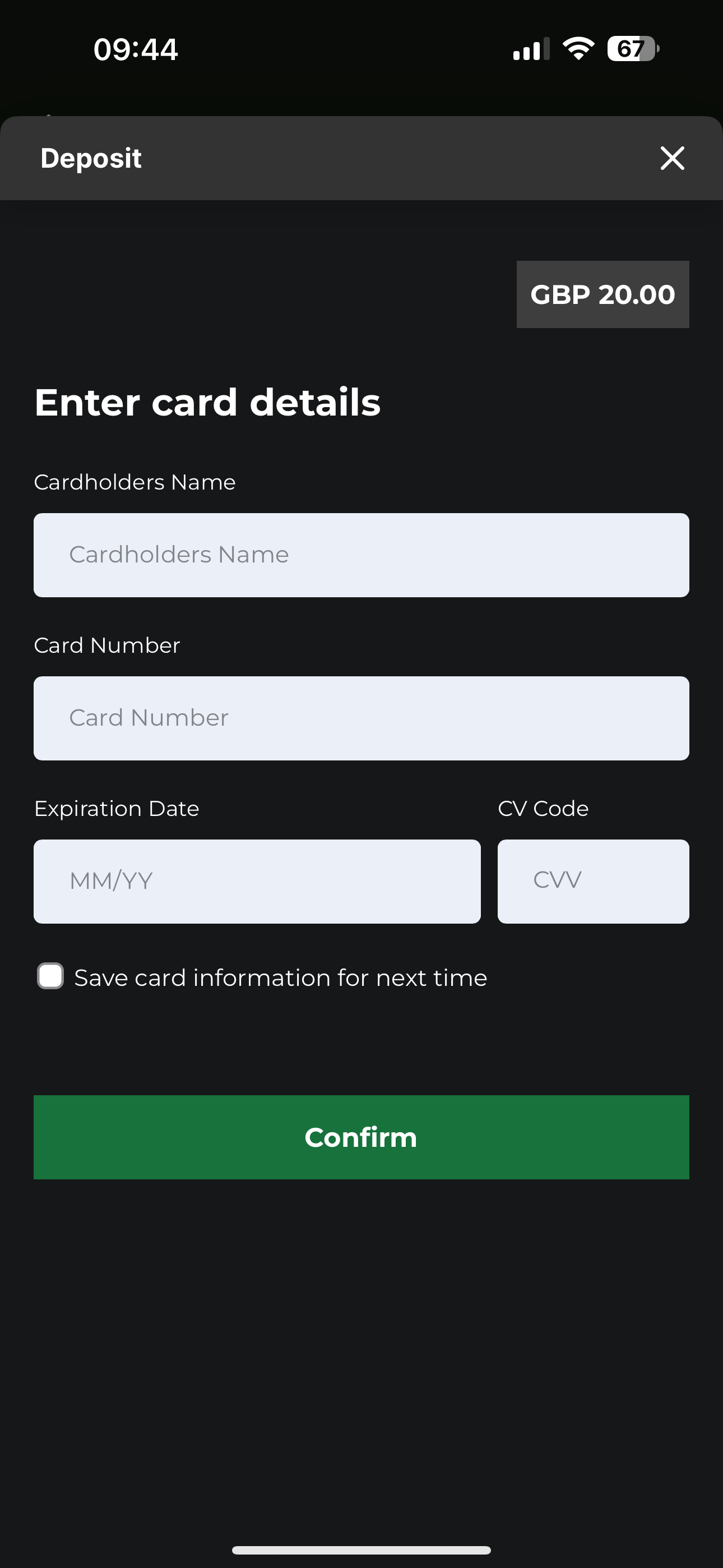 Vickers Bet Deposit 2