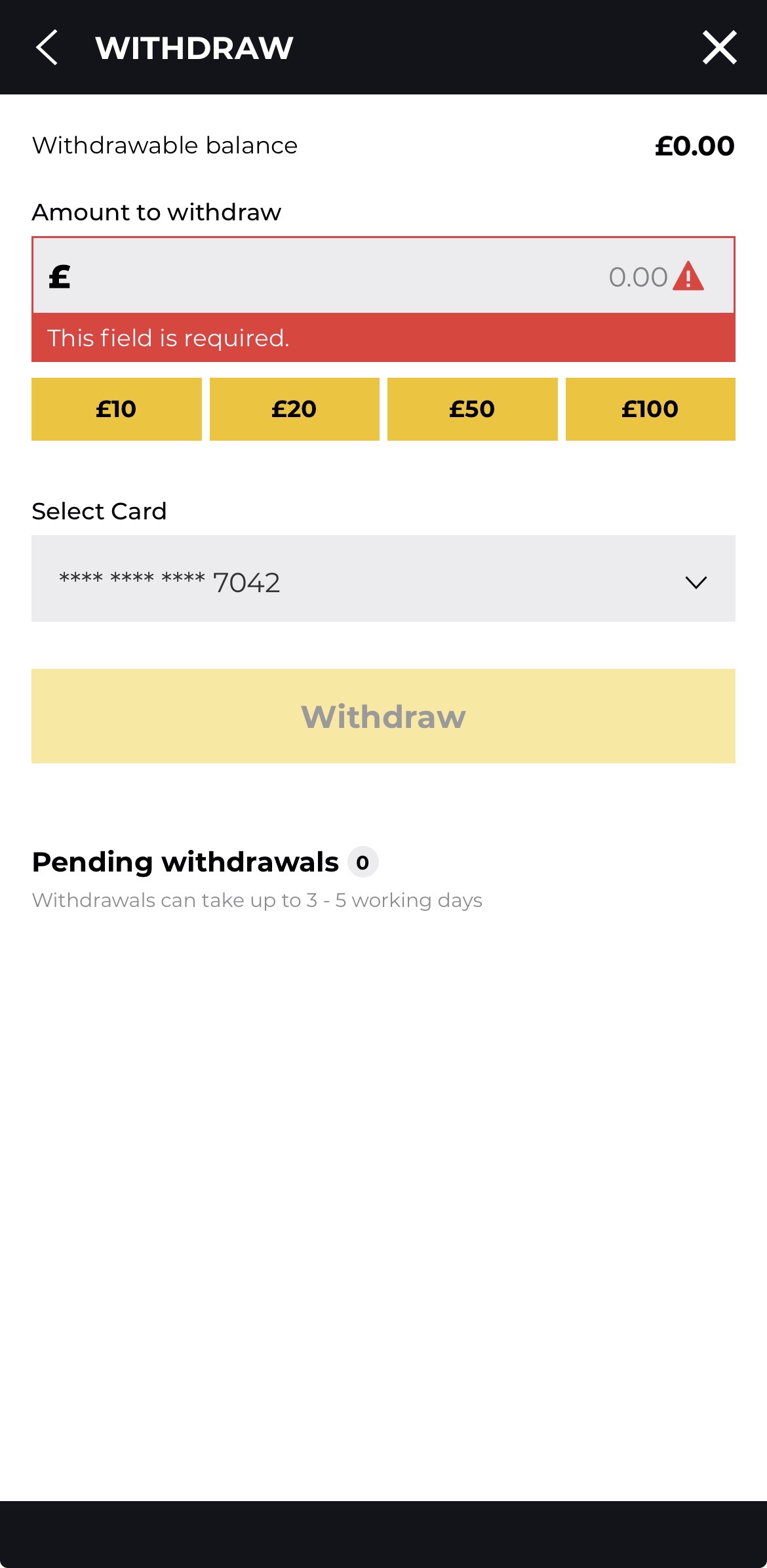 App - Pricedup - Withdrawal