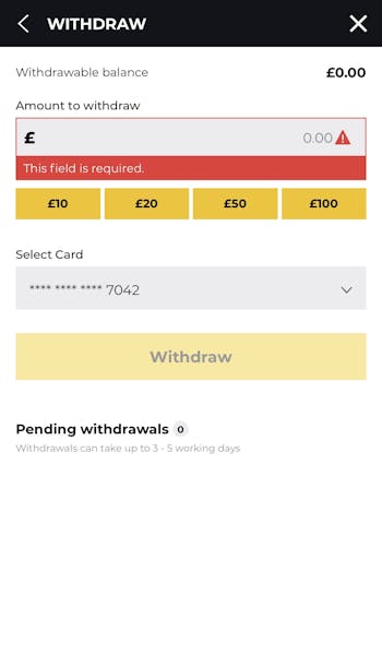 App - Pricedup - Withdrawal