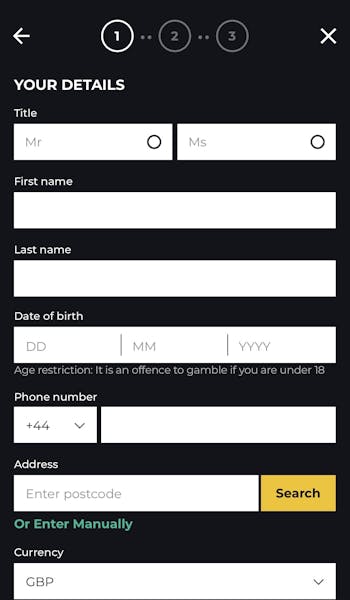 App - Pricedup - Sign up form