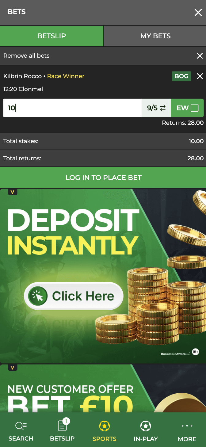 Vickers Bet Sign Up Bet