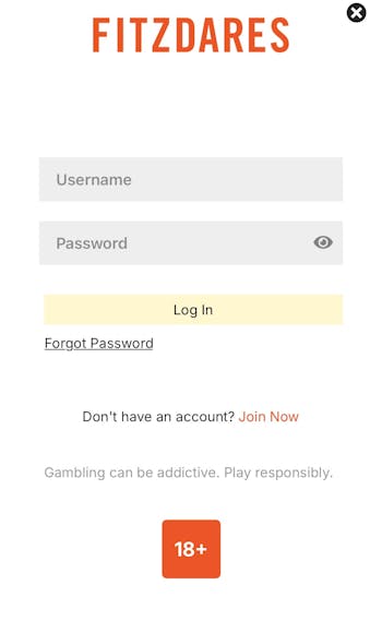 Fitzdares app sign up 1