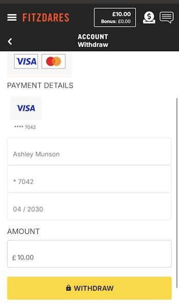Fitzdares app withdrawal