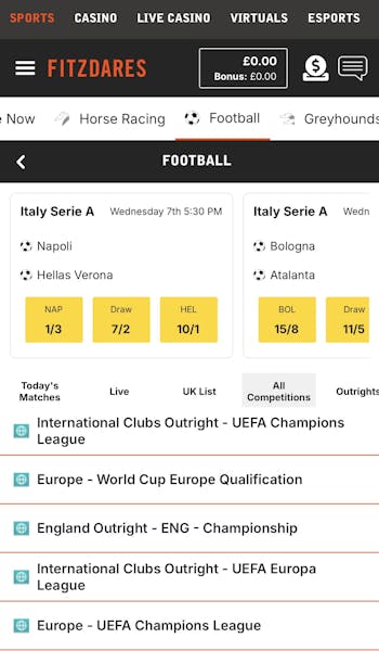 Fitzdares app sports