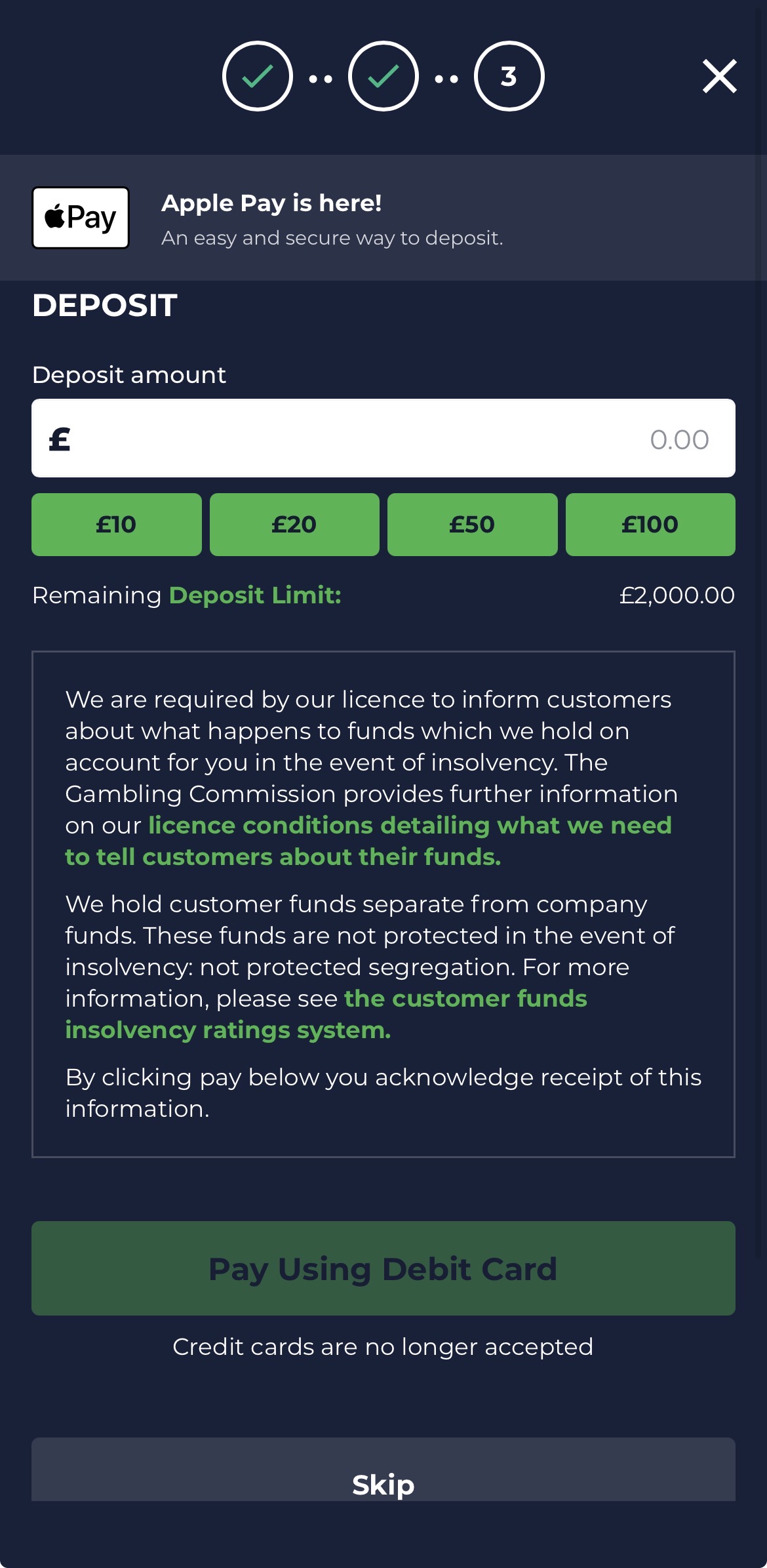 Bestodds sign up form 3