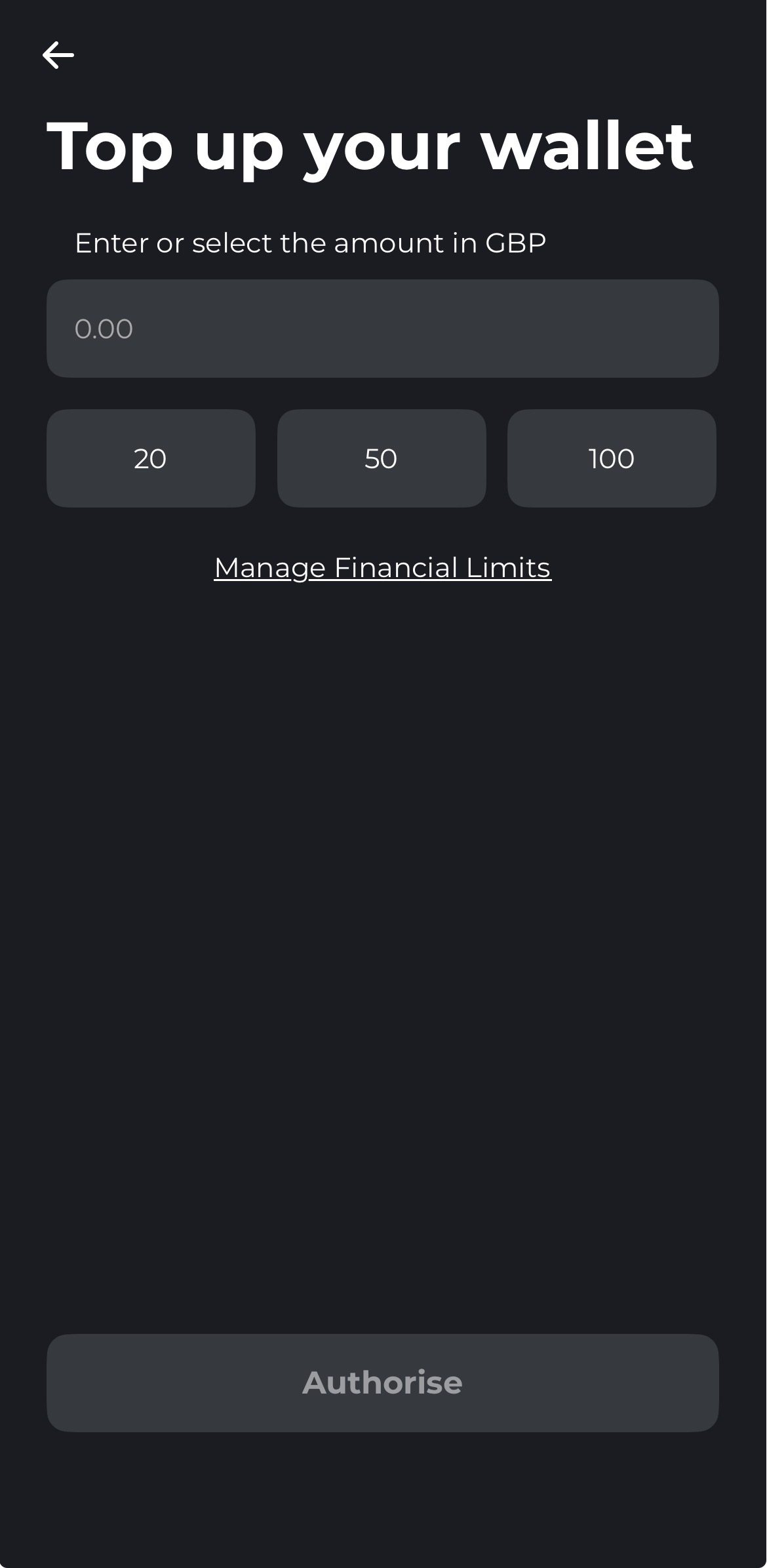 Swifty Sports - Deposit Amount