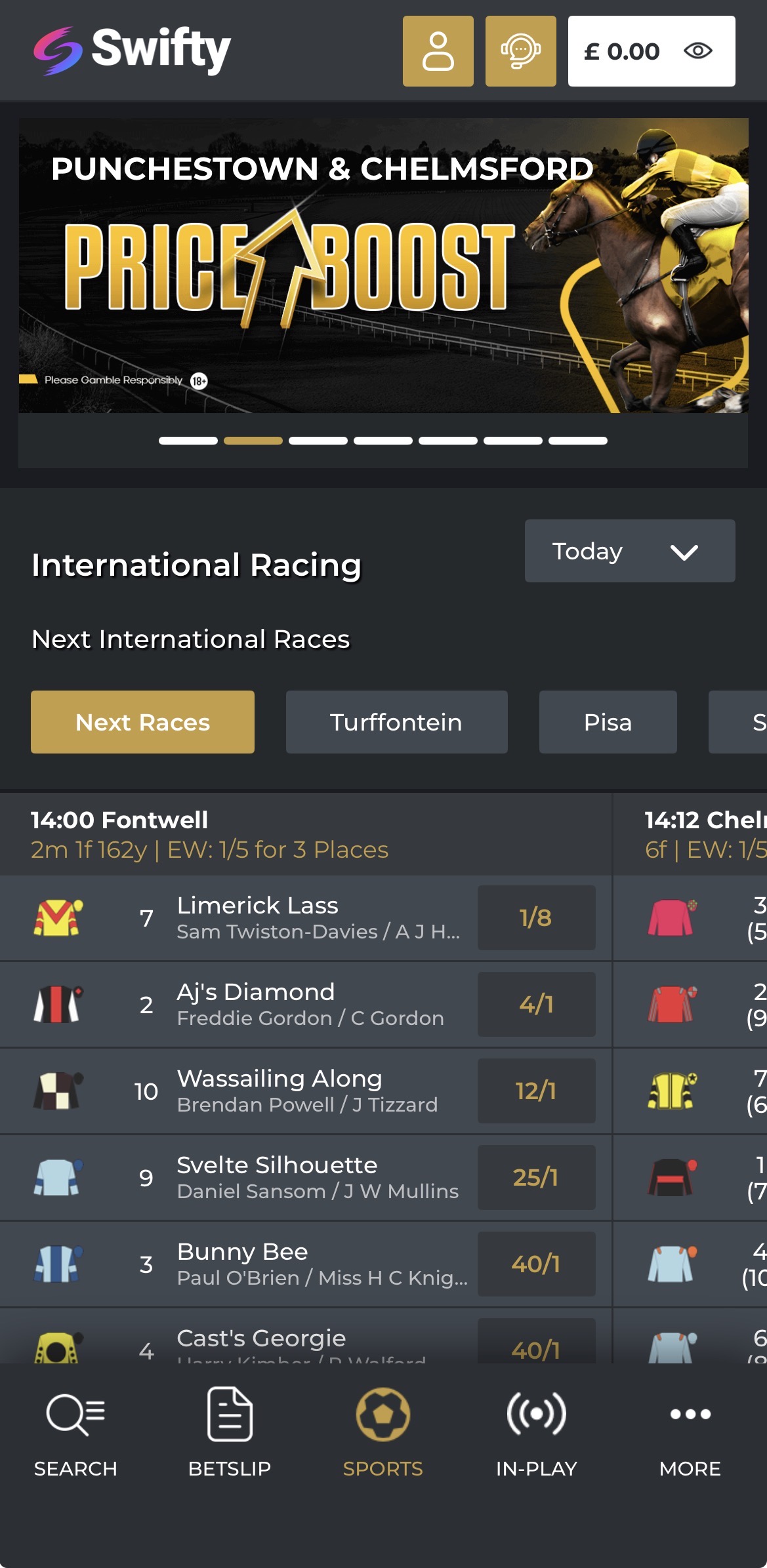 Swifty Sports Deposit 1