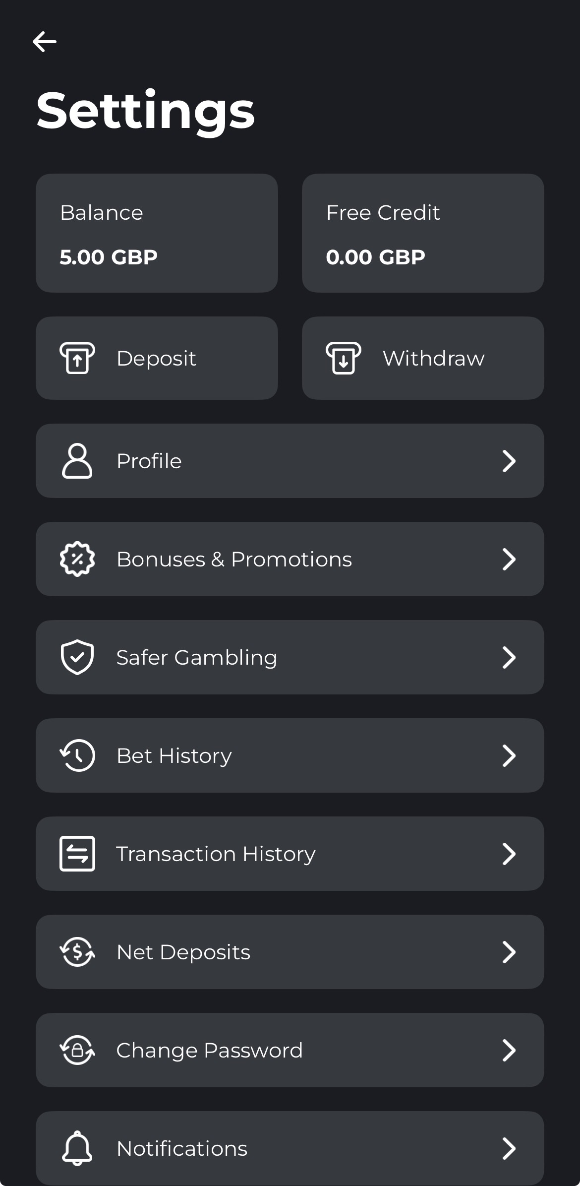 Swifty App - Withdraw Button