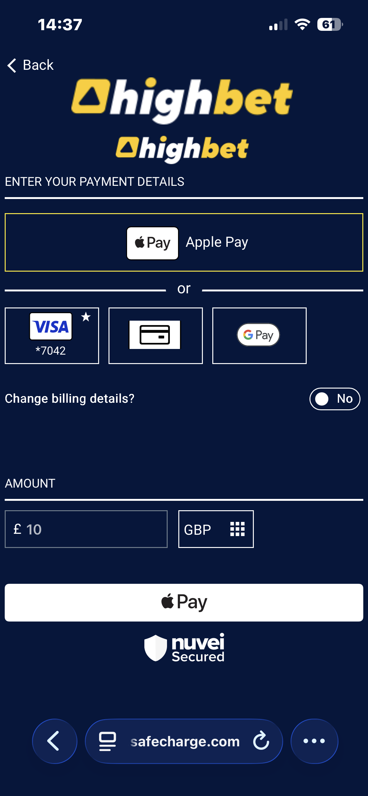 Highbet app - Deposit 4