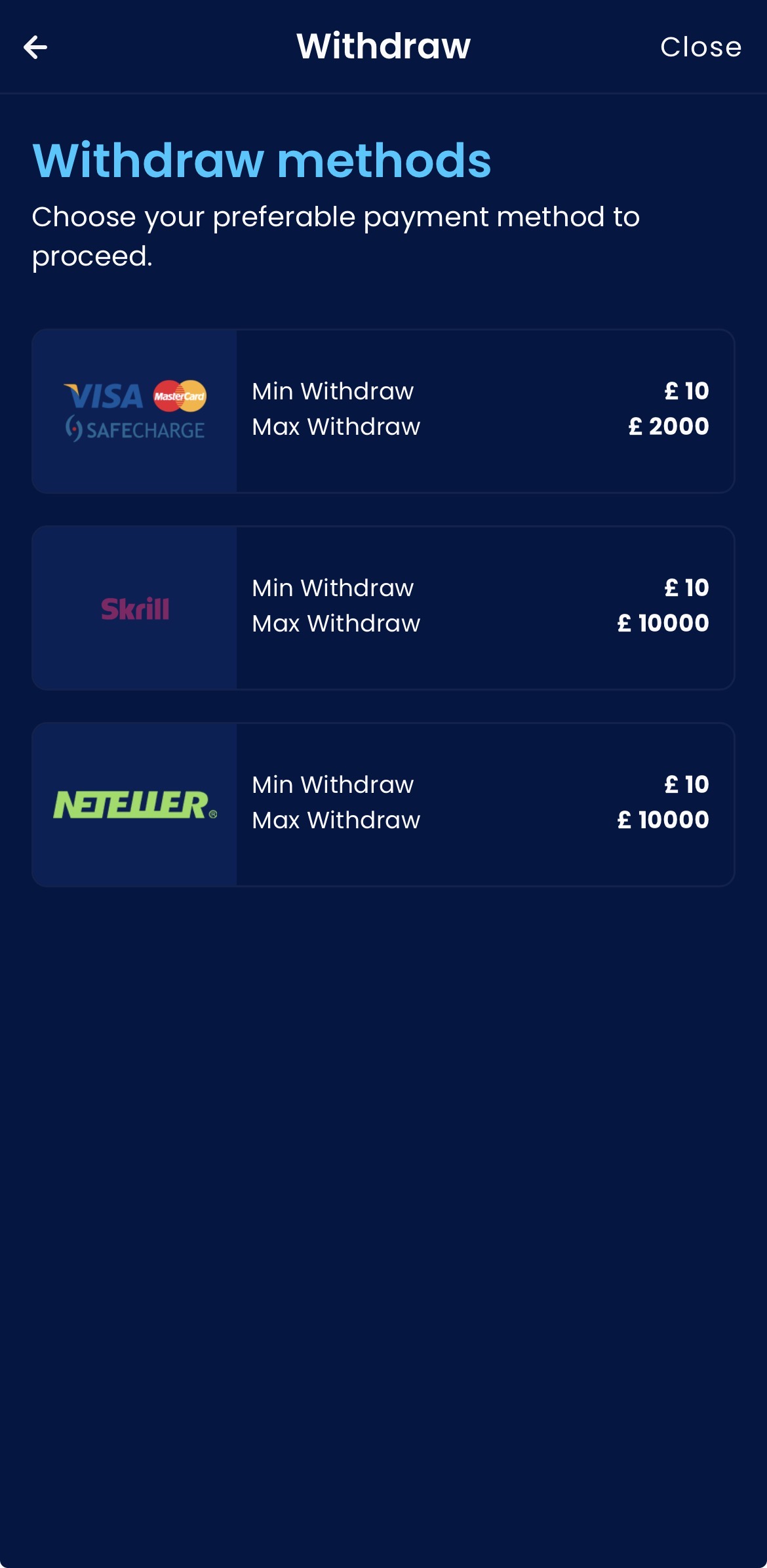 Highbet app - Withdrawal 2