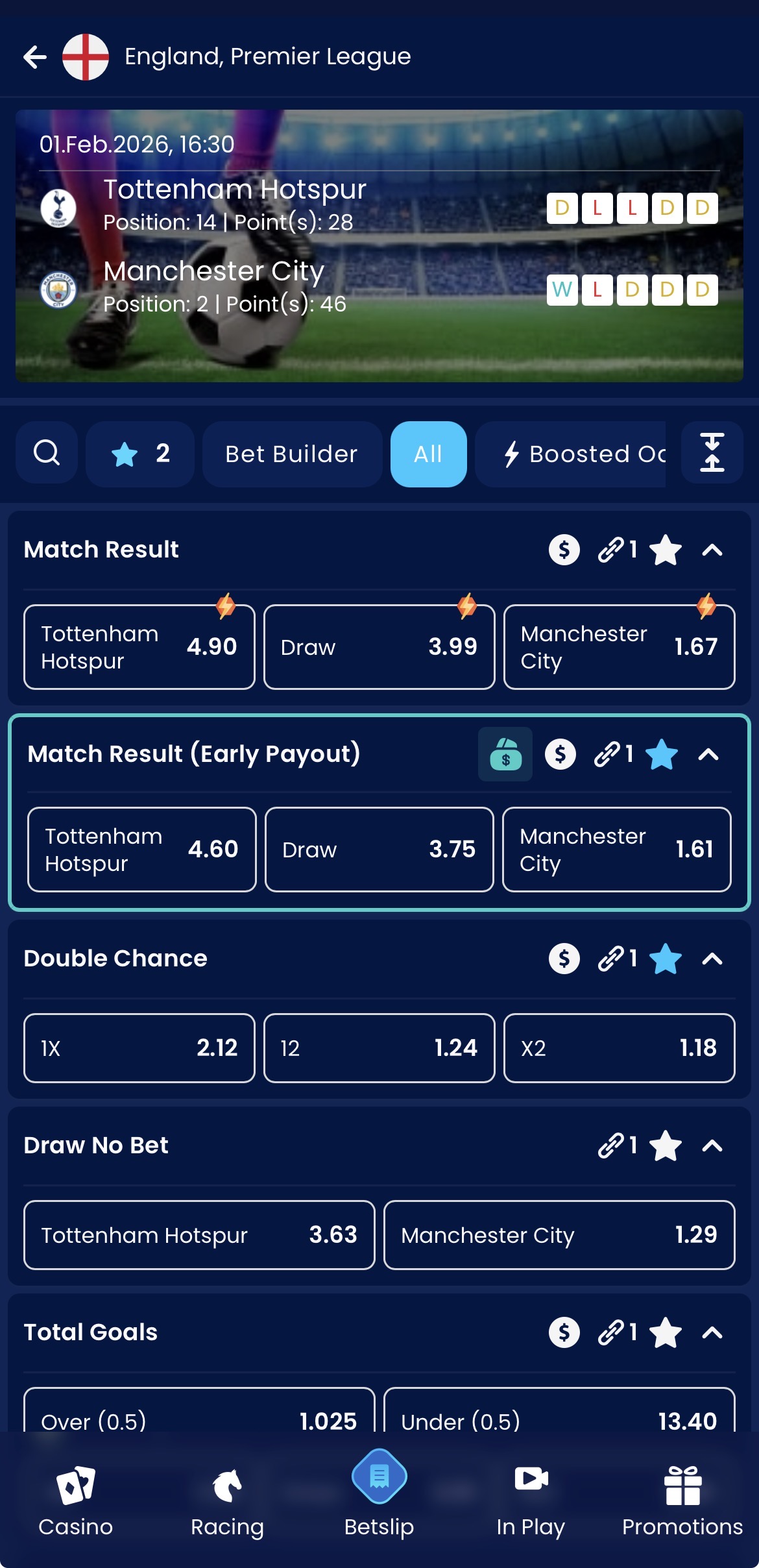 Highbet app - Fixture View
