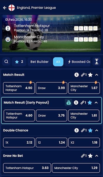 Highbet app - Fixture View