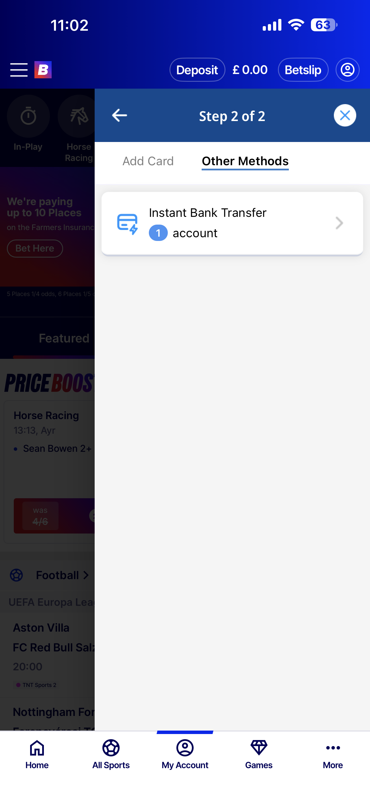 Betfred new payment methods