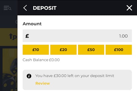 PricedUp deposit amount & methods