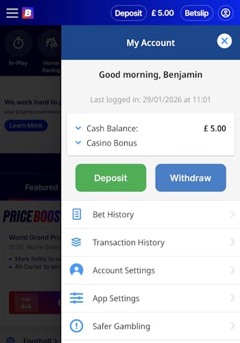 Betfred Withdraw 1