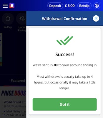 Betfred Withdraw 3