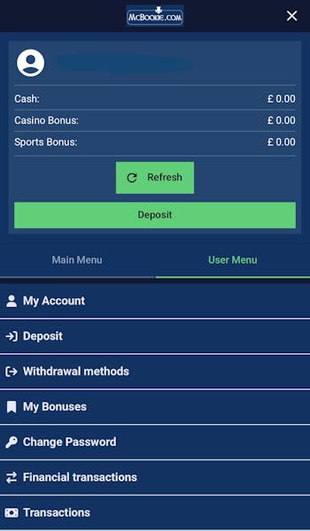 McBookie User Profile